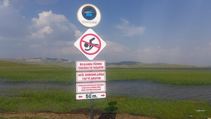 Keşiş Gölü’ne Güvenlik Önlemi: İpekyolu Belediyesi’nden Uyarı Levhaları