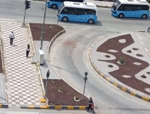 Eski Emniyet Kavşağına Kuru Peyzaj Uygulaması Yapıldı
