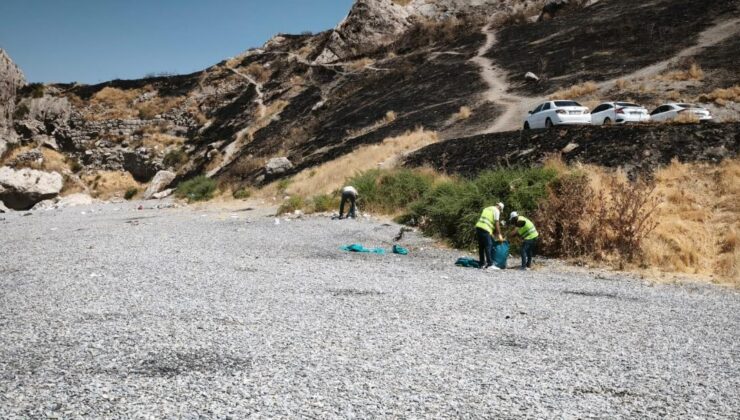Gündem olan çevre kirliliği sonrası Tuşba Belediyesi Amik Sahili’nde temizlik yaptı